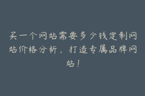 买一个网站需要多少钱定制网站价格分析，打造专属品牌网站！
