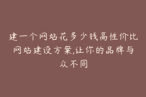 建一个网站花多少钱高性价比网站建设方案,让你的品牌与众不同