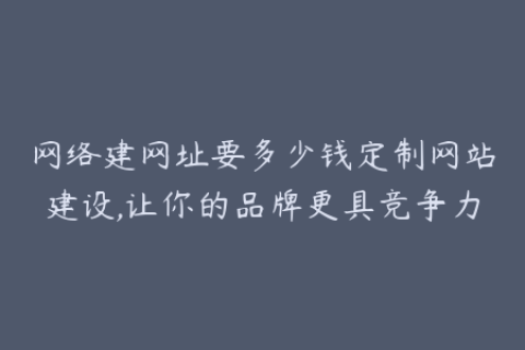 网络建网址要多少钱定制网站建设,让你的品牌更具竞争力