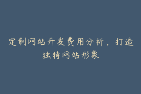 定制网站开发费用分析，打造独特网站形象