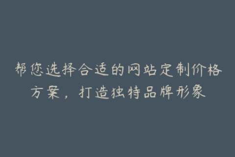 帮您选择合适的网站定制价格方案，打造独特品牌形象