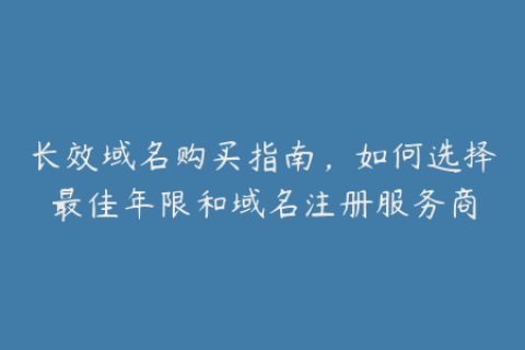 长效域名购买指南，如何选择最佳年限和域名注册服务商