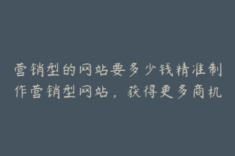 营销型的网站要多少钱精准制作营销型网站，获得更多商机