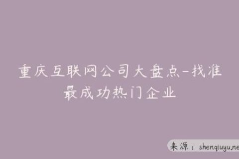 重庆互联网公司大盘点-找准最成功热门企业
