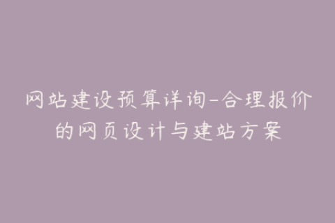 网站建设预算详询-合理报价的网页设计与建站方案