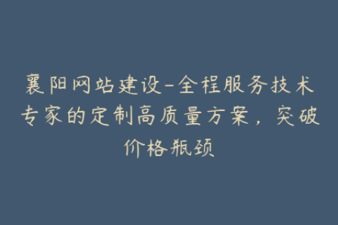 襄阳网站建设-全程服务技术专家的定制高质量方案，突破价格瓶颈