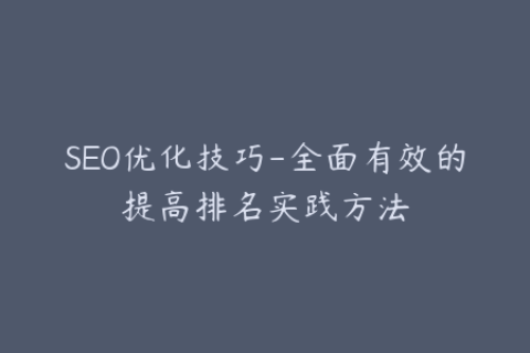 SEO优化技巧-全面有效的提高排名实践方法