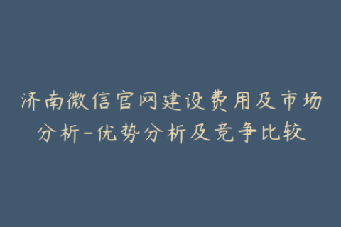 济南微信官网建设费用及市场分析-优势分析及竞争比较