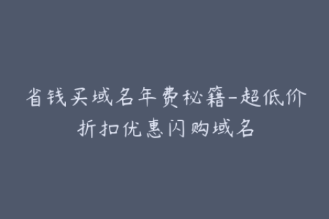 省钱买域名年费秘籍-超低价折扣优惠闪购域名