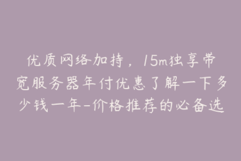 优质网络加持，15m独享带宽服务器年付优惠了解一下多少钱一年-价格推荐的必备选择
