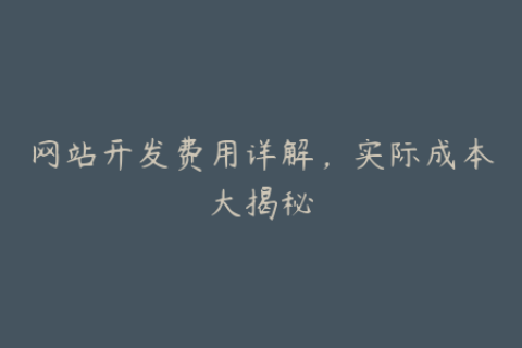 网站开发费用详解，实际成本大揭秘