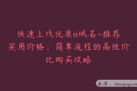 快速上线优质tt域名-推荐实用价格，简单流程的高性价比购买攻略