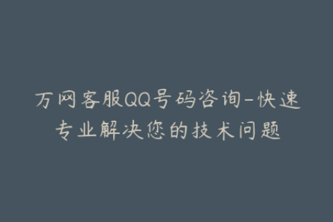万网客服QQ号码咨询-快速专业解决您的技术问题