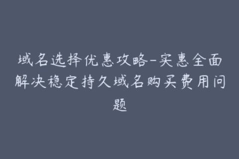 域名选择优惠攻略-实惠全面解决稳定持久域名购买费用问题