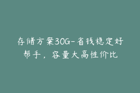 存储方案30G-省钱稳定好帮手，容量大高性价比