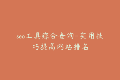 seo工具综合查询-实用技巧提高网站排名