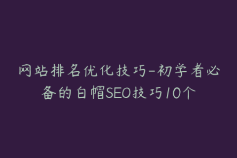 网站排名优化技巧-初学者必备的白帽SEO技巧10个