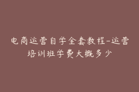 电商运营自学全套教程-运营培训班学费大概多少