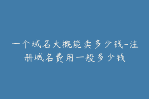 一个域名大概能卖多少钱-注册域名费用一般多少钱