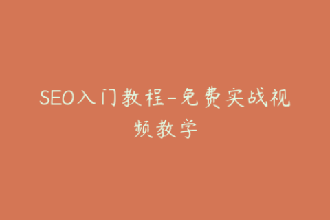 SEO入门教程-免费实战视频教学