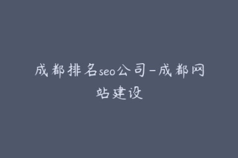 成都排名seo公司-成都网站建设