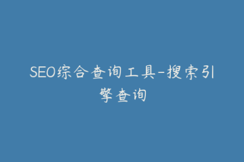 SEO综合查询工具-搜索引擎查询