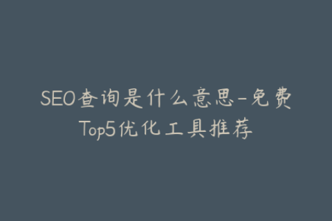 SEO查询是什么意思-免费Top5优化工具推荐