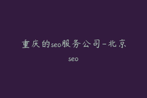 重庆的seo服务公司-北京seo