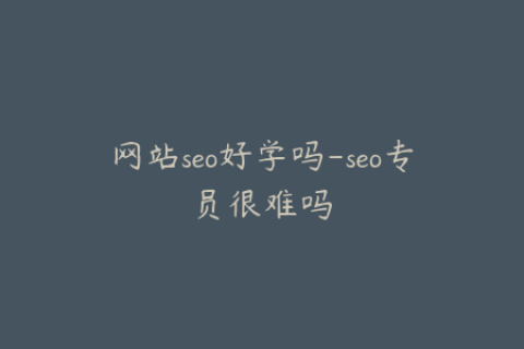 网站seo好学吗-seo专员很难吗