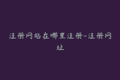 注册网站在哪里注册-注册网址