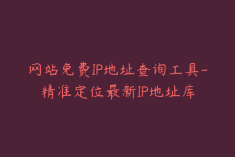 网站免费IP地址查询工具-精准定位最新IP地址库