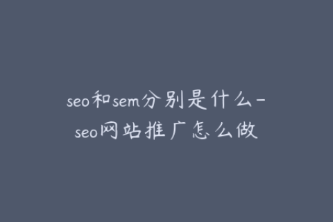 seo和sem分别是什么-seo网站推广怎么做