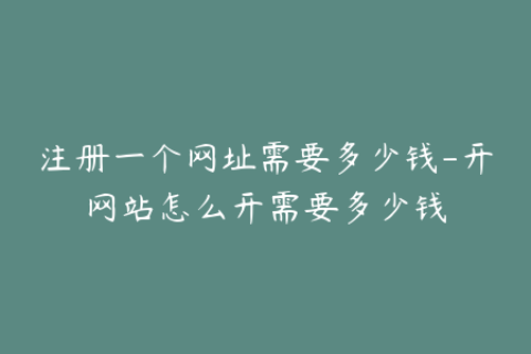 注册一个网址需要多少钱-开网站怎么开需要多少钱
