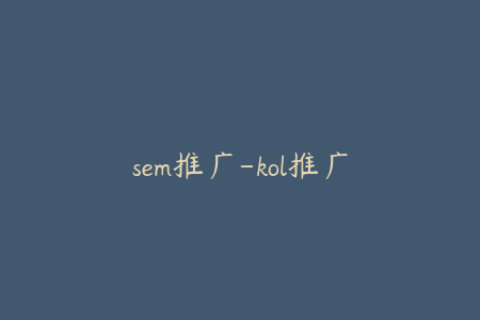sem推广-kol推广
