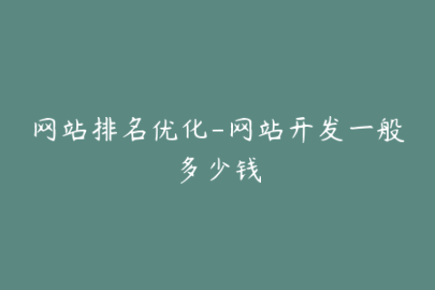 网站排名优化-网站开发一般多少钱