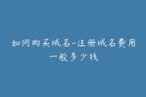 如何购买域名-注册域名费用一般多少钱