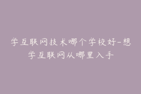 学互联网技术哪个学校好-想学互联网从哪里入手