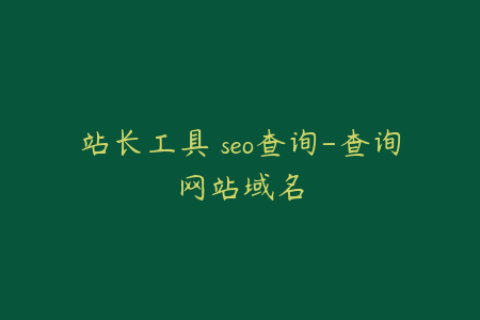 站长工具 seo查询-查询网站域名