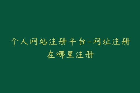 个人网站注册平台-网址注册在哪里注册