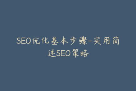 SEO优化基本步骤-实用简述SEO策略