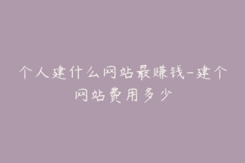 个人建什么网站最赚钱-建个网站费用多少