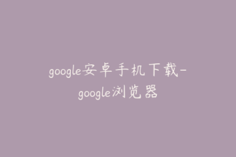 google安卓手机下载-google浏览器