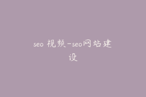 seo 视频-seo网站建设