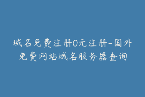 域名免费注册0元注册-国外免费网站域名服务器查询