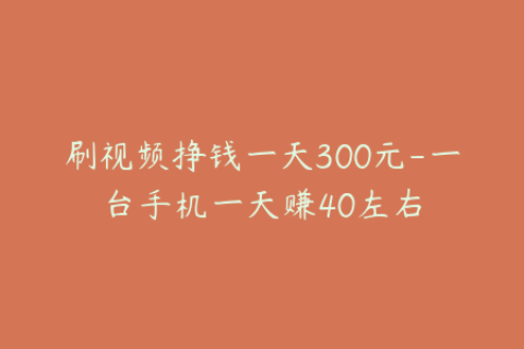刷视频挣钱一天300元-一台手机一天赚40左右