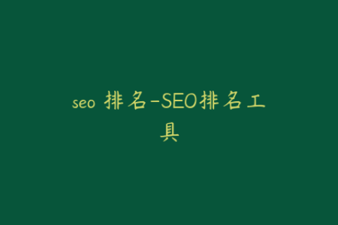 seo 排名-SEO排名工具