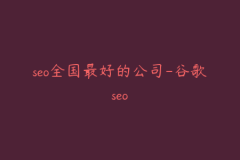 seo全国最好的公司-谷歌seo