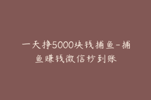 一天挣5000块钱捕鱼-捕鱼赚钱微信秒到账