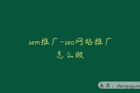 sem推广-seo网站推广怎么做