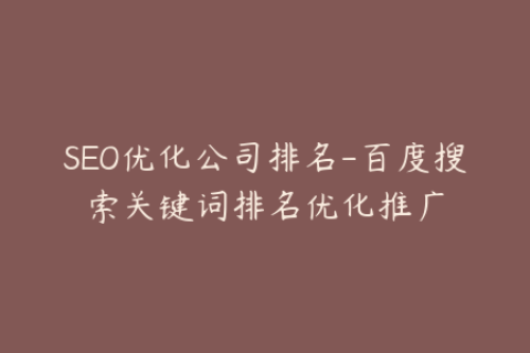 SEO优化公司排名-百度搜索关键词排名优化推广